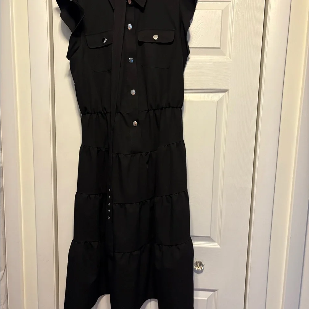 Elegant Black Sleeveless Dress - Picture 7 of 7